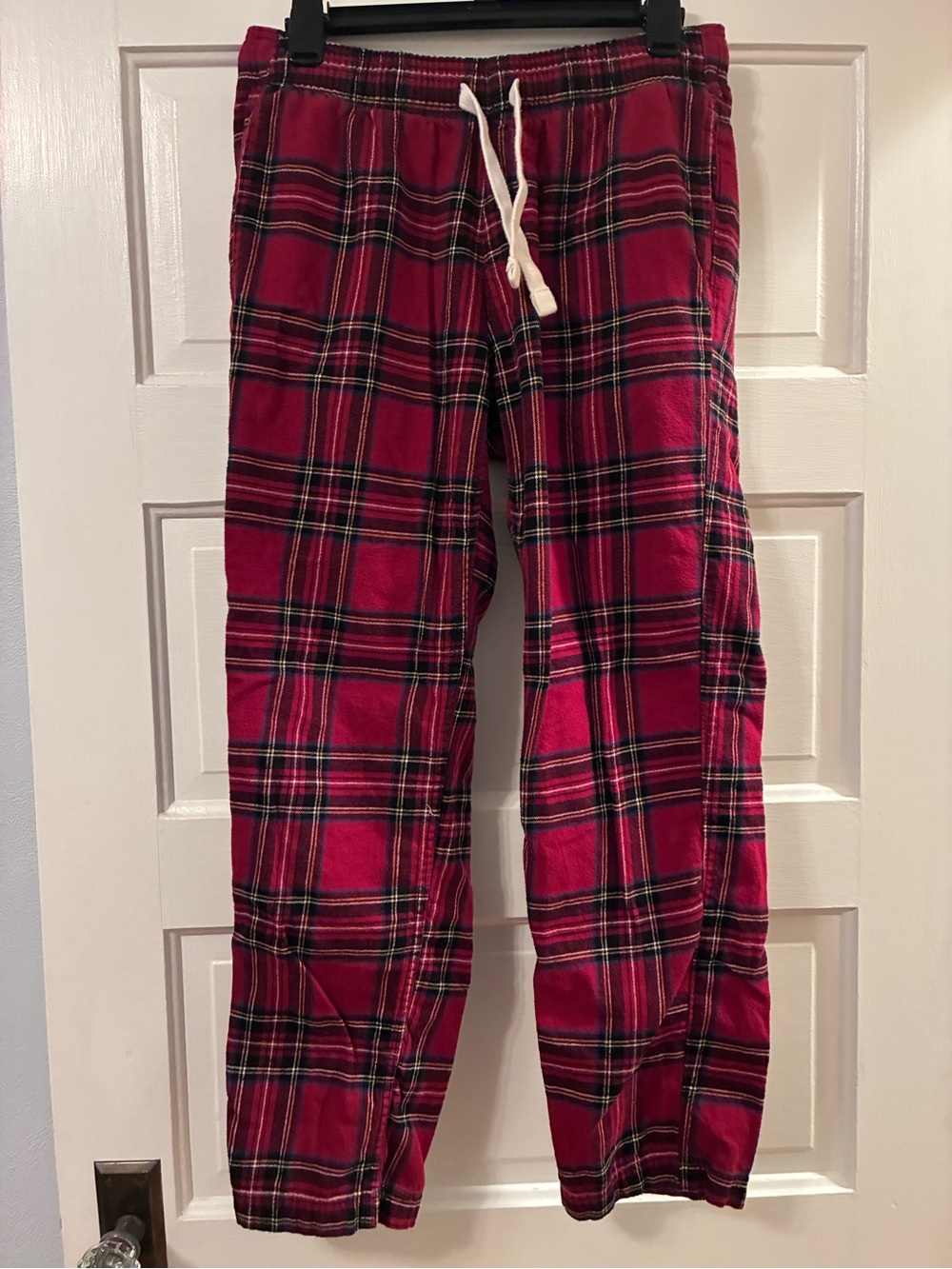 Abercrombie & Fitch Soft AF Sleep Red Plaid Drawstring Lounge Pants Size Small